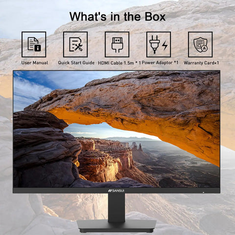 24 Inch Full HD 100Hz Monitor With HDMI And VGA Ports HDR10 FreeSync Low Blue Light Anti Glare Eye Care Ultra Slim VESA Mount