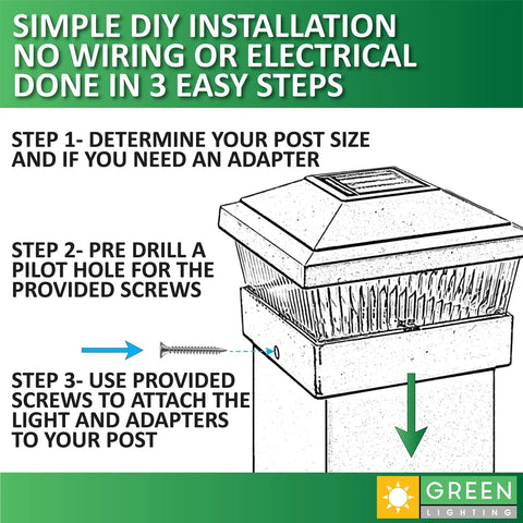 Solar Post Cap Lights For 5x5 PVC Vinyl Posts Outdoor Waterproof LED White 8 Pack installation guide