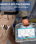 Person carrying 840pcs 410 Stainless Steel Self Tapping Screws Kit for Metal in a portable case.