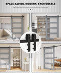 8FT Sliding Barn Door Hardware Kit for Single Doors up to 48 Inch, heavy duty track installed in kitchen, pantry, cloakroom, bedroom