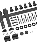 8FT Sliding Barn Door Hardware Kit for Single Doors up to 48 Inch, complete set with carbon steel track and nylon rollers