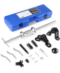 9-Way Slide Hammer Puller Set with blue case, parts for front wheel hub bearing remover and rear wheel axle hub dent shaft puller tool kit