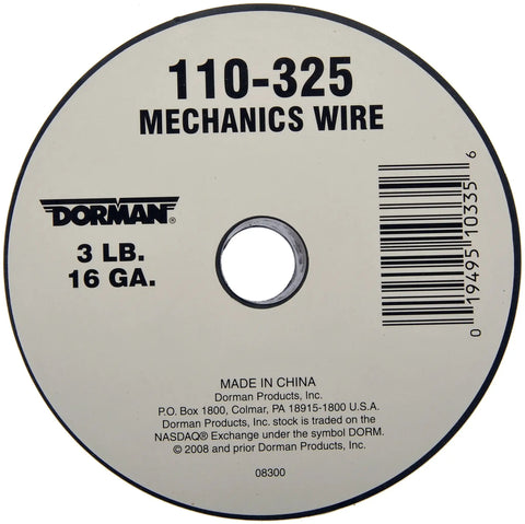 Top Shelf 16 Gauge Mechanics Wire 3 Pound Spool 288 Feet heavy duty binding cable label showing 3 lb weight and 16 ga thickness.