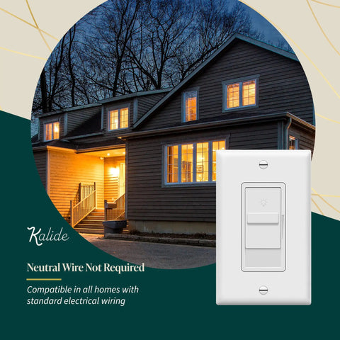 No Fuss Digital Dimmer Switch For 200W Dimmable LED And CFL Lights, Single Pole, Neutral Wire Not Required, UL Listed, White TGDS1-W