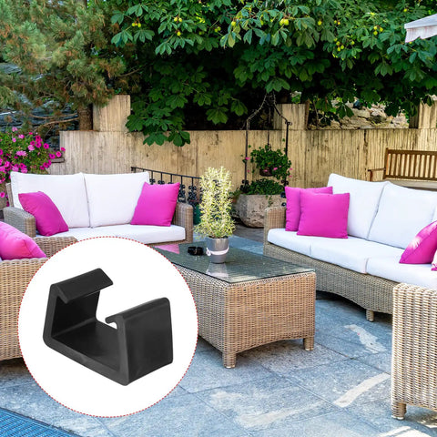 Eight Pack Patio Furniture Clips For Outdoor Setups Sofa Clamps And Rattan Wicker Chair Fasteners In Black 59mm Inner Diameter