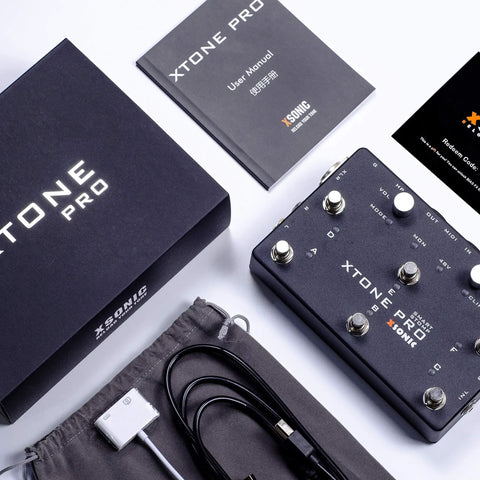 Professional Mobile Audio Interface With Ultra Low Latency And 192 kHz 114 dB Dynamic Range Dual Mic Preamps Expression Pedal Input MIDI Foot Switches Tailored For Guitar And Vocal Effects Includes BIAS FX Essential Unlock Code iOS Only with box, manuals, and cables