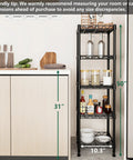 Rock Solid 5 Tier Steel Wire Shelving Rack With Adjustable Heights Easy Setup For Kitchen Laundry Or Bathroom Space Saving Storage Unit In Sleek Black Finish, 50" tall.