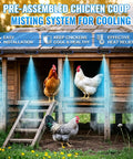 Outdoor Misting And Cooling System For Patio And Chicken Coop 20 Ft With 10 Brass Nozzles in action cooling chickens
