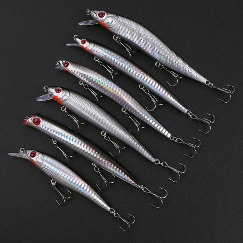 Saltwater Surf Fishin Lures Kit 6 Pack Assorted Jerkbaits Minnow Lures Hard Baits Popper Plugs For Striped Bass Offshore Ocean Gear