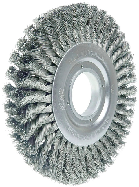 8 Inch Twist Knot Wire Wheel With Heavy Duty Double Row Knots For Rust, Paint, Weld Scale And Spatter Removal, Ideal For