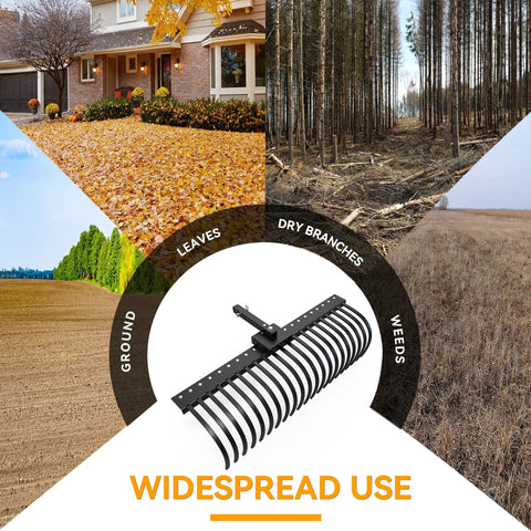 Beast Of A Tow Behind Landscape Rake For ATV And UTV 48 Inch Wide With 2 Inch Receiver 17 Heavy Duty Spring Steel Tines application