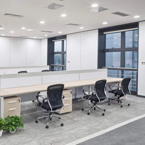 Office space with Five To Six Inch LED Downlight Retrofit Kit Dimmable 4000K Cool White 120 Volt Energy Efficient Lighting