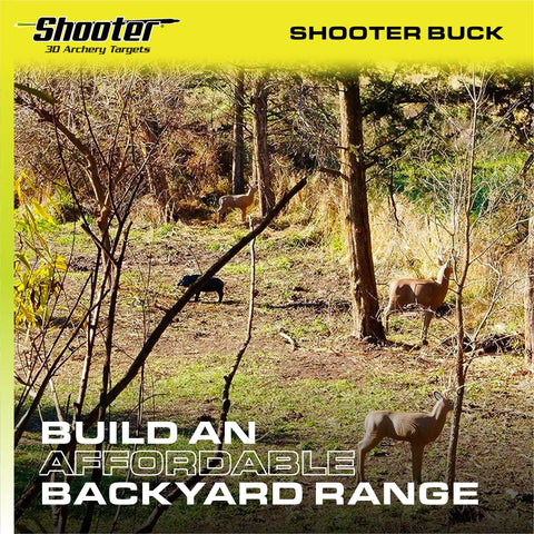 Buck 3D Archery Target With Replaceable Insert, Weather Resistant Heavy Duty Foam, 48 Inch Tall in wooded setting