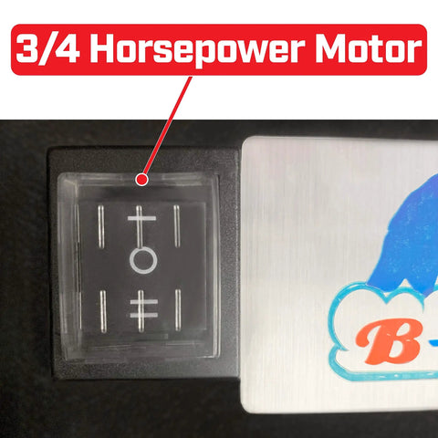 3/4HP Air Blower Unit For Wacky Waving Inflatable Tube Guy showing motor control switch close-up.