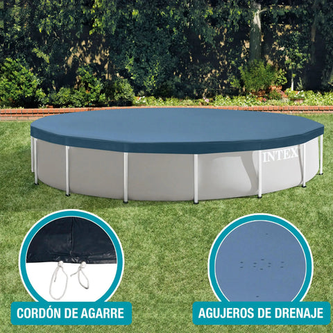 Ready For Summer Kickbacks 10 Ft Round Above Ground Pool Cover With Tight Rope Securing Heavy Duty Debris Shield That Stays Put In Wind on pool.
