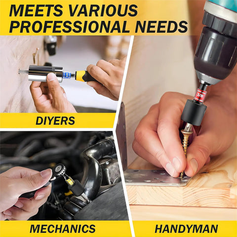 Impact Grade Driver Sockets Adapter Extension Kit with 105° Right Angle Drill Bit in use by DIYers, mechanics, handyman