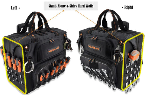 46 Pocket 26 Inch Rolling Tool Bag On Wheels For Pros Large Capacity Tool Tote With Heavy Duty Wheels And Rugged Base HVAC Electrician Organizer Tool Bags For Men