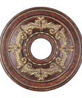 Verona Bronze Ceiling Medallion With Aged Gold Leaf Accents For Chandelier Or Light Fixture, Traditional Design, 18in