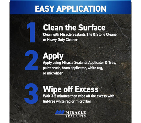 Advanced Penetrating Sealer For Countertops Stone Tile And Grout Odorless Water Based Formula That Fights Water Stains And Oil steps