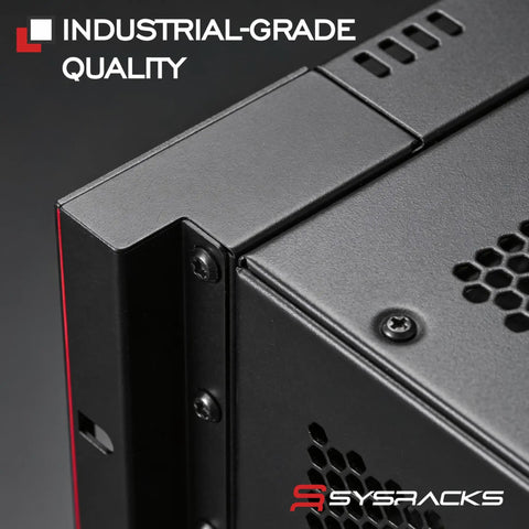 Close-up of 42U Floor Standing Server Rack Cabinet With Vented Glass Door Built Like A Tank showing industrial-grade quality and steel frame.