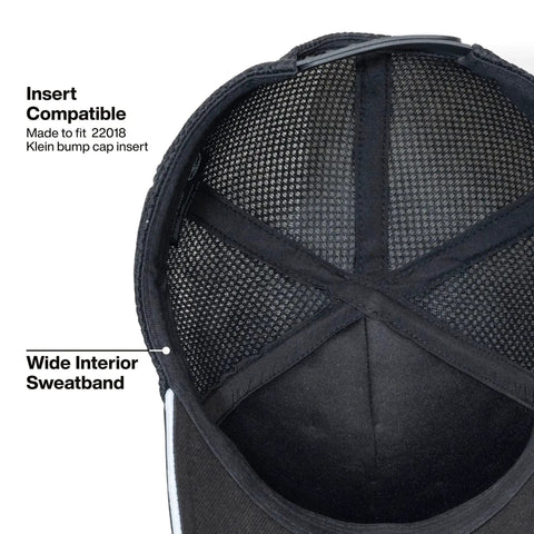 Interior of Mesh Back Safety Cap With Reflective Brim And Bump Cap Insert Compatibility, showing sweatband and mesh lining.
