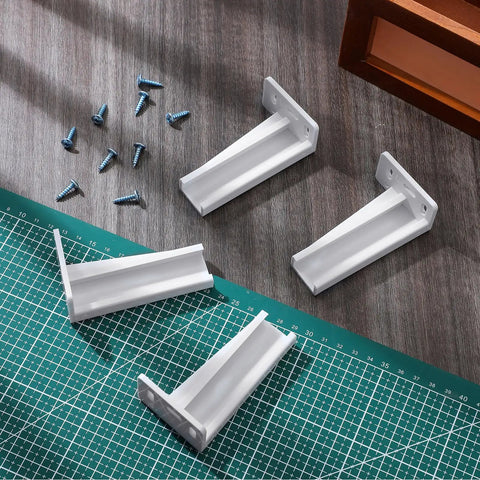 White Rear Drawer Track Socket Back Plates With Heavy Duty Mounting Brackets for Furniture and Cabinet Drawers with screws.