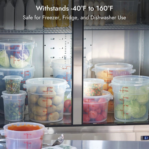 2 Quart Translucent Round Food Storage Containers With Lids Pack Of 4 Nonstick BPA Free NSF Listed Commercial Grade Polypropylene