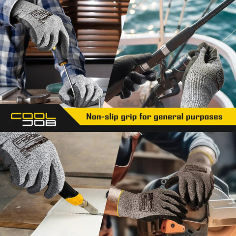 Heavy Duty A4 Cut Resistant Work Gloves With PU Coated Anti Slip Grip Breathable Lightweight Protection For Wood Carving Glass Handling And Mechanic Tasks Latex Free Gray Medium Size