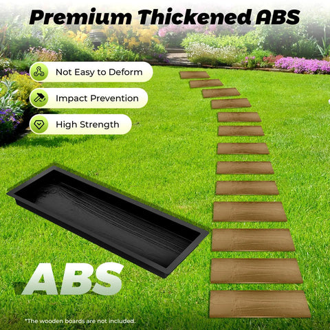 Concrete Molds 2 Pack Walk Path Paver Molds 23.42 x 7.48 x 1.77 Inches Stepping Stone Forms With Wood Grain Cement Pattern For DIY Friendly Sidewalk Patio Or Garden Decor