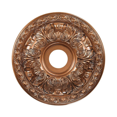 Bronze Decorative Ceiling Medallion, 18 Inch Square, Lightweight Polyurethane Foam With Three And Three Quarter Inch Center Opening
