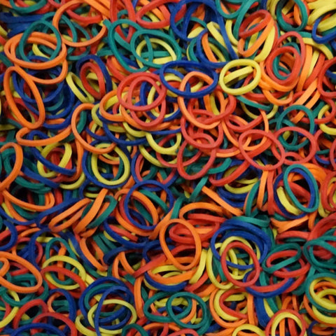 Dope Half Inch Rainbow Mix Small Rubber Bands For Hair Pack 500 Count, colorful elastic holders for secure braids and ponytails.
