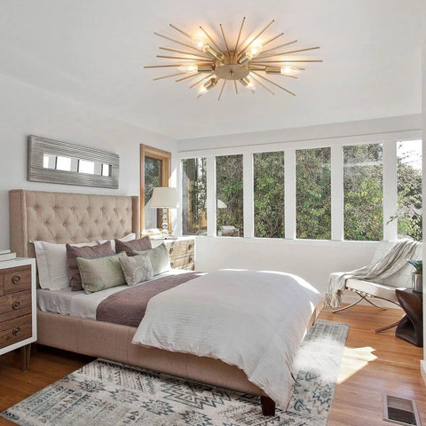 Bedroom with Modern Firework Chandelier With 12 Chrome Pendant Lights For Dining Room Living Room Restaurant And Bedroom Dope 29.5 Inch Diameter Aluminum Ceiling Light Fixture E12 Base