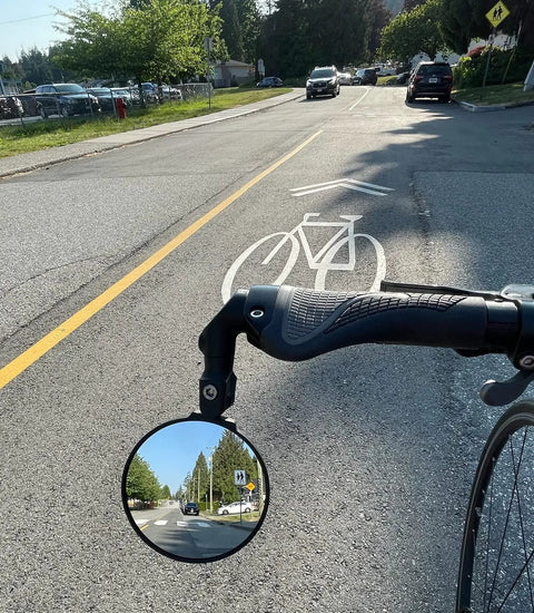 Big Bar End Mirror For E Bikes With Automotive Grade Glass Delivers Crystal Clear View On Left Or Right Fits Most 14.8 To 23 Mm Handlebars