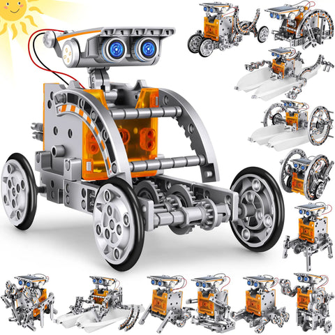 13-In-1 Solar Power Robot Kit For Kids And Teens Educational STEM Toy Set For Boys And Girls Age 8 Plus in various builds