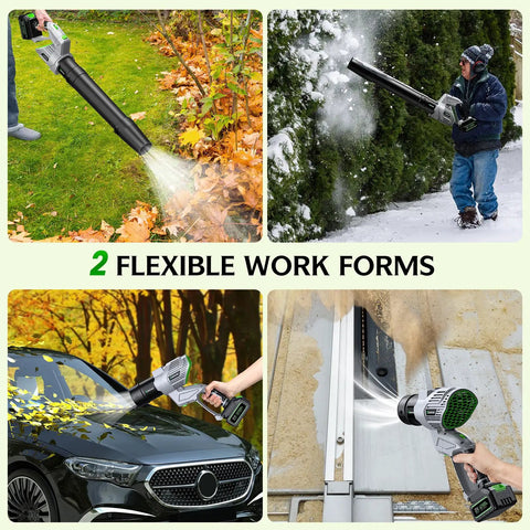 Cordless Electric Leaf Blower Beast Power With 680 CFM And 200 MPH Air used on lawn, snow, car, and patio
