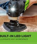 Cordless Oscillating Multi Tool For Cutting Scraping Sanding And Nailing, 18,000 OPM, 6 Speed Settings with built-in LED light