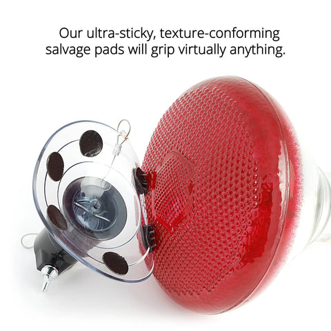 Heavy Duty Light Bulb Changer Kit For LED Bulbs With Ultra Strong Suction Cups shown gripping textured surface