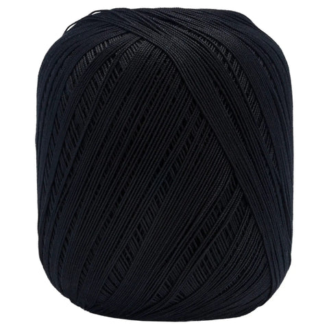 Straight Up Classic Size 10 Black Crochet Thread, 1000 Yards Mercerized Cotton, three ply spool for durable crafting.