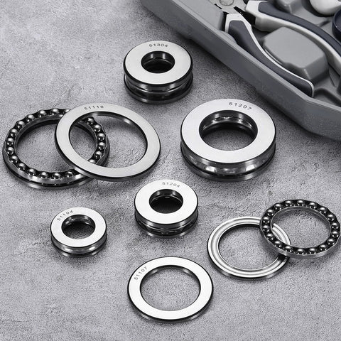 uxcell thrust ball bearings, 2 pcs, chrome steel, silver bearing rings and cages