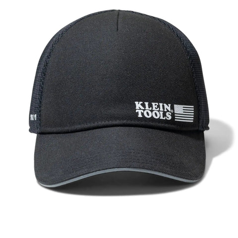 Mesh Back Safety Cap With Reflective Brim And Bump Cap Insert Compatibility, adjustable snapback construction hat, front view