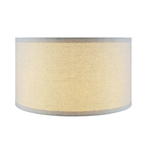 Drum Collapsible Lamp Shade In Oatmeal Linen, 16 Inch Top, 16 Inch Bottom, 9 Inch Height, UNO Fitter, Nickel Finish