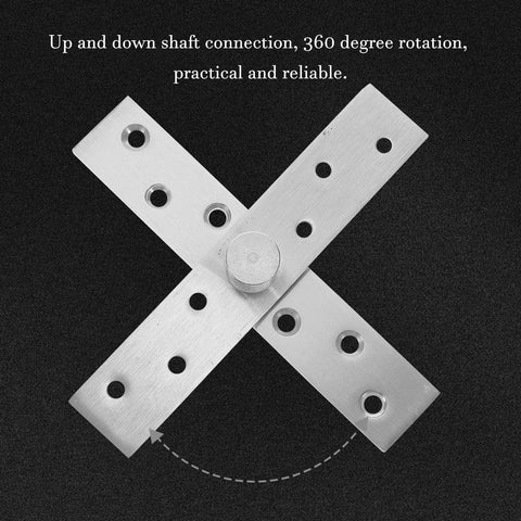 4-Pack Stainless Steel Hidden Door Hinges For Wooden Doors With Rotatable Pivot and Vertical Connecting Function close-up on rotation