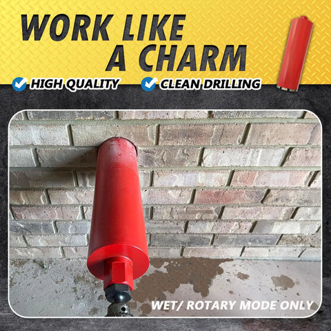 Heavy Duty Wet Core Drill Bit For Hard Concrete Brick And Block With Diamond Grit 30 To 40, 4.25 Inch Diameter, 14 Inch Depth