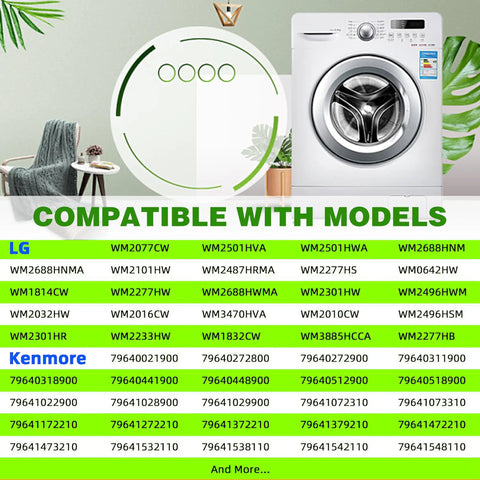 Washer Drain Pump Filter Assembly For LG Kenmore Washers Replacement AP4440367 383EER2001A 383EER2001F PS3522306 AGM75510601 5230ER3002A Plug And Play Replacement Part For Easy DIY Fix, compatible models chart