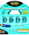 Packaging of Heavy Duty Three Eighths Inch By One Hundred Foot Blue Polyurethane Air Hose With Braided Nylon Reinforcement