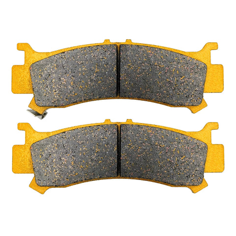 Traild ceramic brake pad set, front & rear for Honda Pioneer 1000, orange backing plates, gray friction material