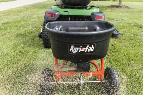 Tow Behind 110 Lb Lawn And Garden Broadcast Spreader For Seed Fertilizer Salt Ice Melt With Easy Flow Control from Riding Mower