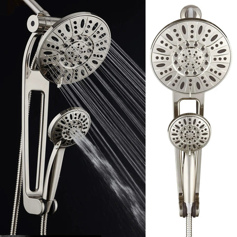 High Pressure Shower Spa Kit With 48 Modes 3 Way Diverter And 18 Inch Extension Arm All Chrome Finish Rain Head And Handheld Shower Set