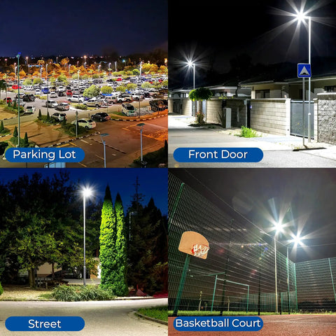 Switchable 100W 150W 200W LED Parking Lot Light With Dusk To Dawn Sensor, 30000 Lumens, illuminating outdoor spaces