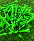 Neon Plastic Golf Tees Three And One Quarter Inch 40 Pack Ultra Bright Colors For Easy Visibility In Low Light Made In USA pile